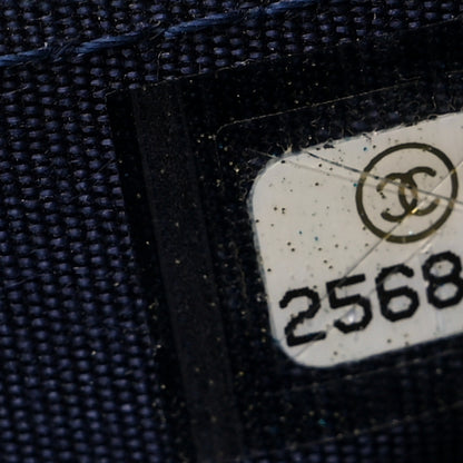 Chanel Caviar Quilted Small Zipped Boy Pouch Navy 8 of 10