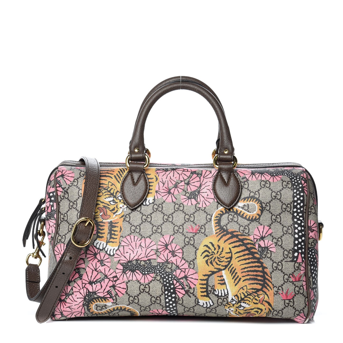 GG Supreme Monogram Bengal Medium Boston Beige PInk