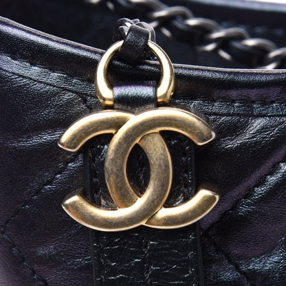 Chanel Iridescent Aged Calfskin Quilted Medium Gabrielle Hobo Black 14 of 17