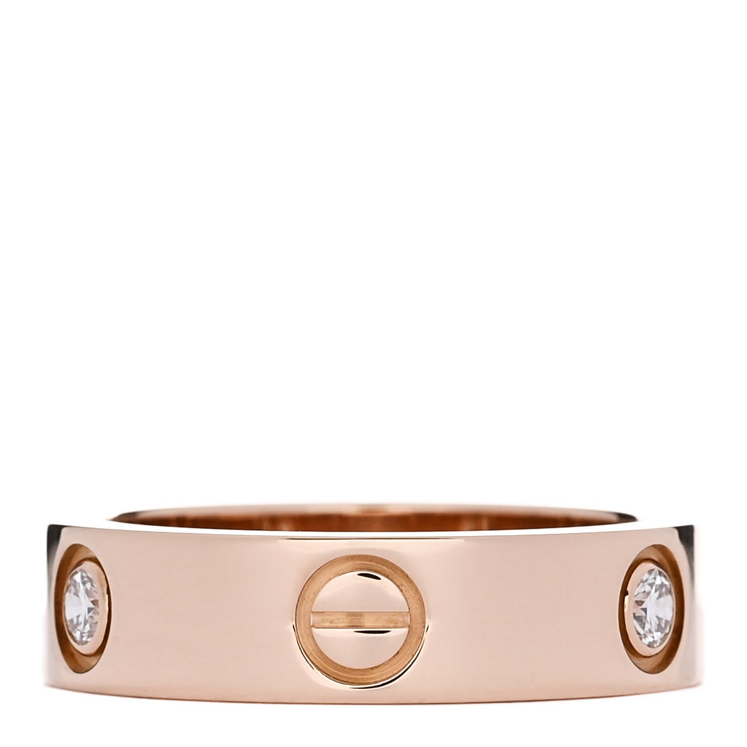 Cartier 18K Pink Gold 3 Diamond 5.5mm LOVE Ring 56 7.75 3 of 4