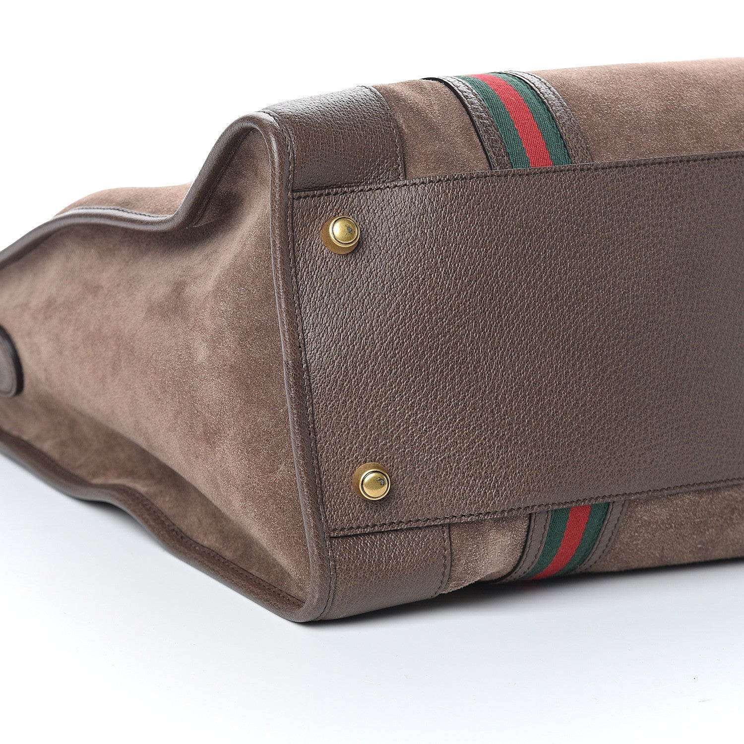 Gucci Suede Daino Textured Dollar Calfskin Web Large Neo Vintage Duffle Bag Deep Acero New Acero 7 of 8