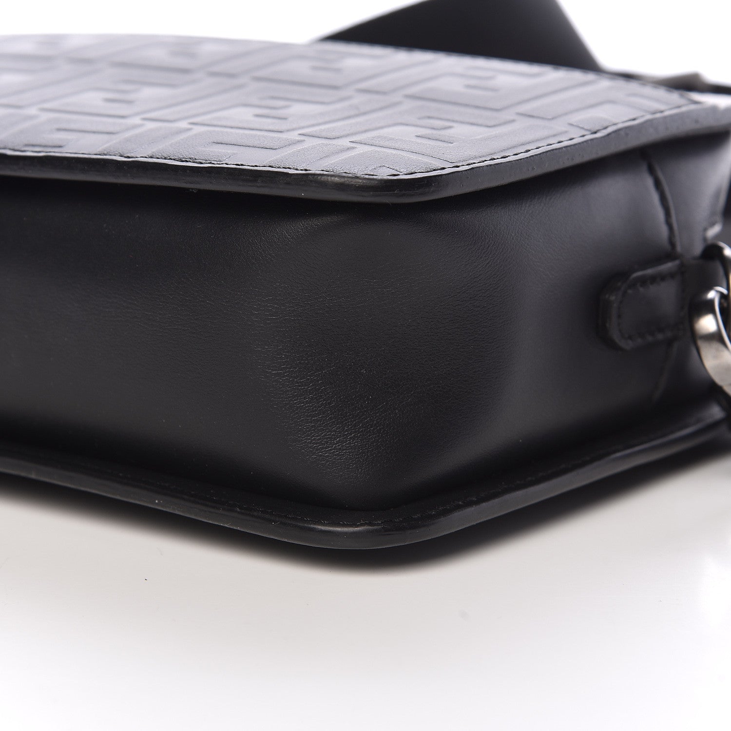 Fendi Vitello Century Grace FF Embossed Shoulder Clutch Black 9 of 11