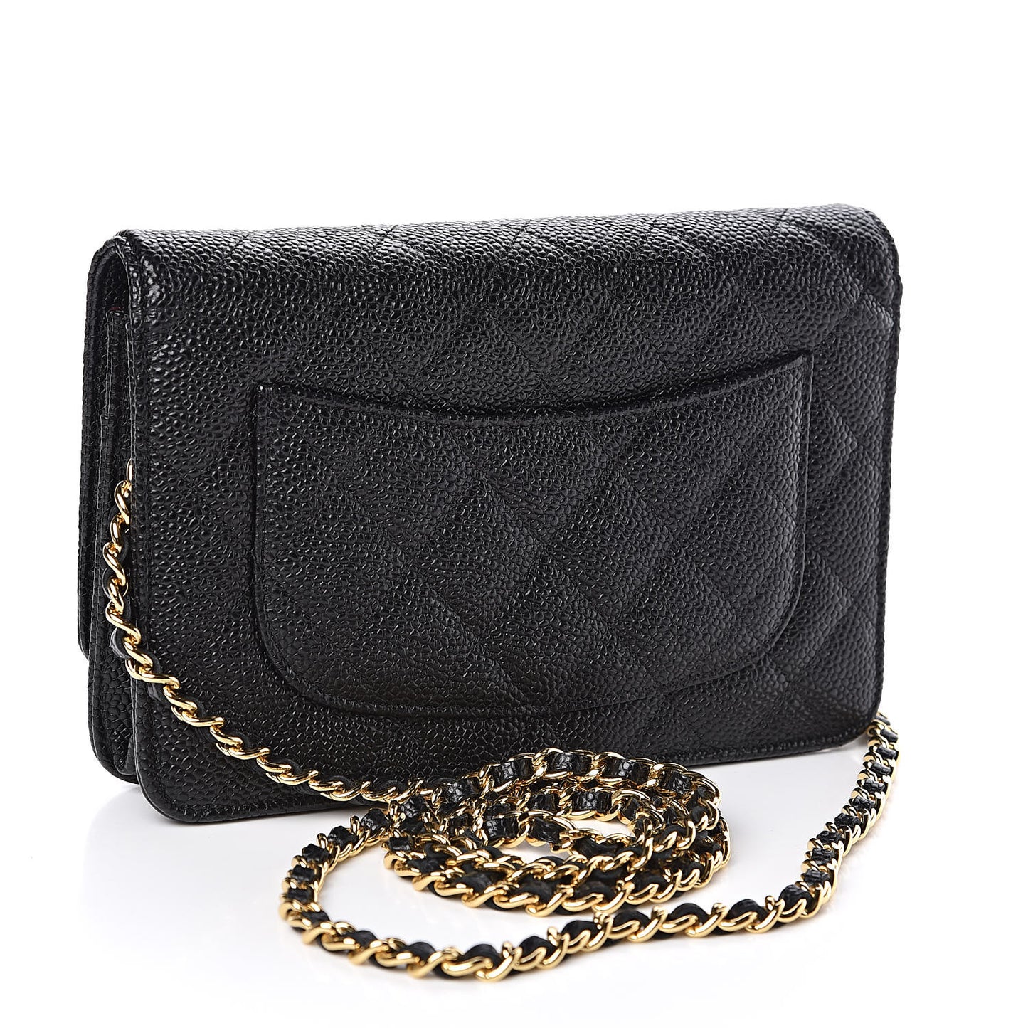 Caviar Quilted Wallet On Chain WOC Black