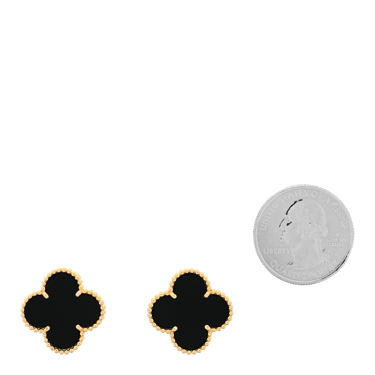 Van Cleef & Arpels 18K Yellow Gold Black Onyx Magic Alhambra Earrings 2 of 5