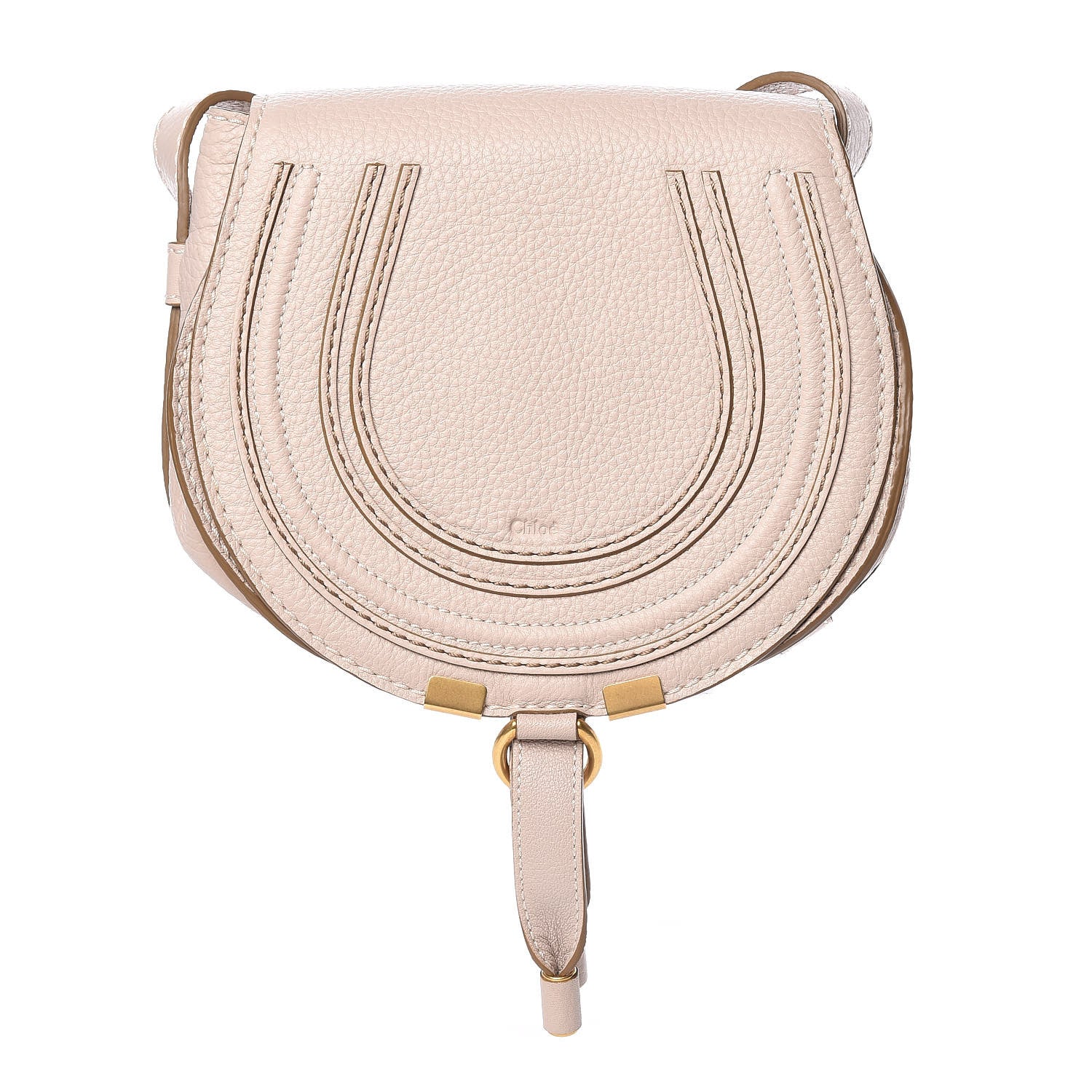 Chloe Calfskin Mini Marcie Round Crossbody Bag Abstract White 1 of 11
