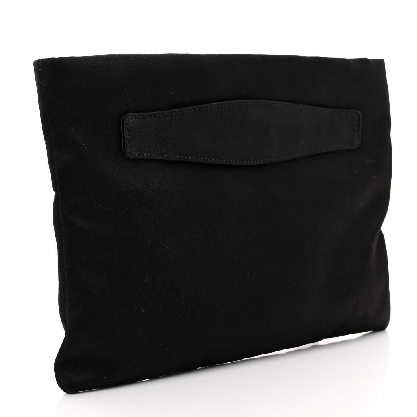 Satin Raso Evening Clutch Black