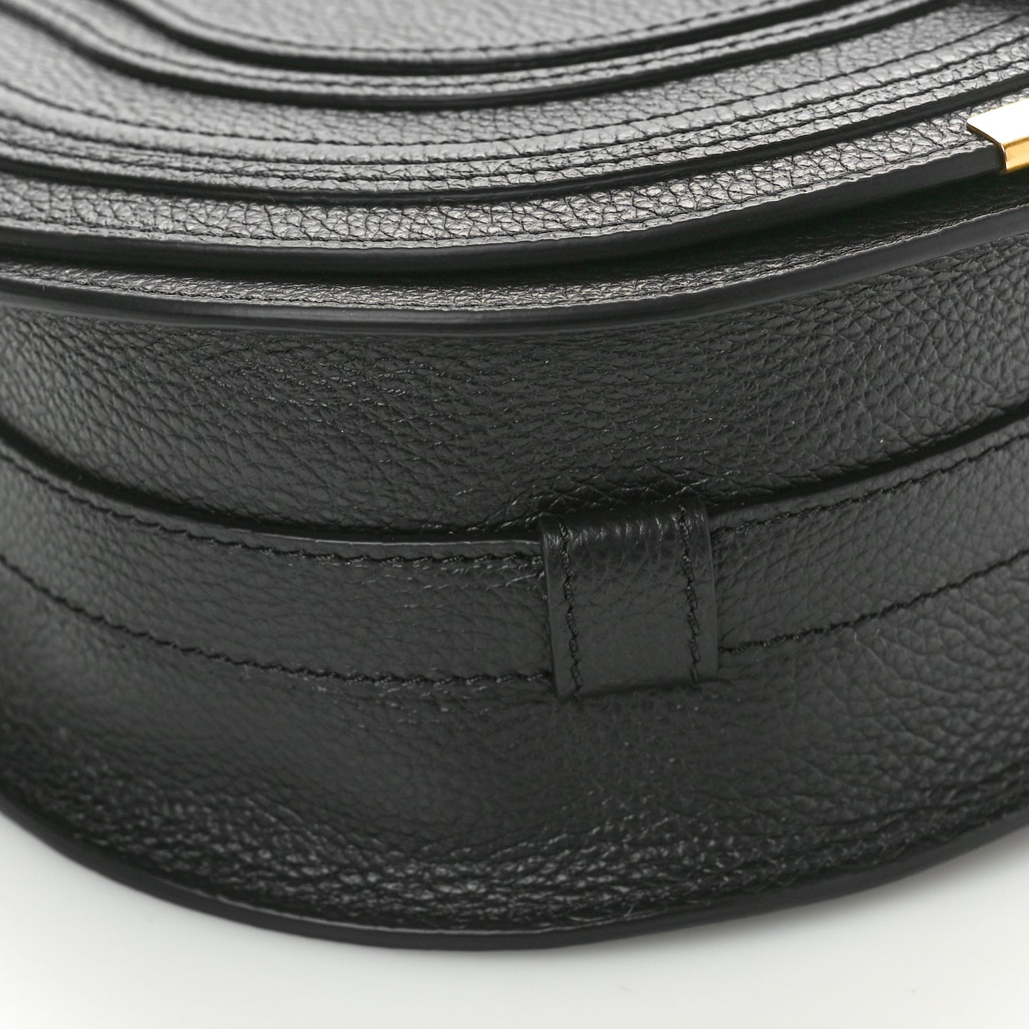 Calfskin Medium Marcie Round Crossbody Bag Black