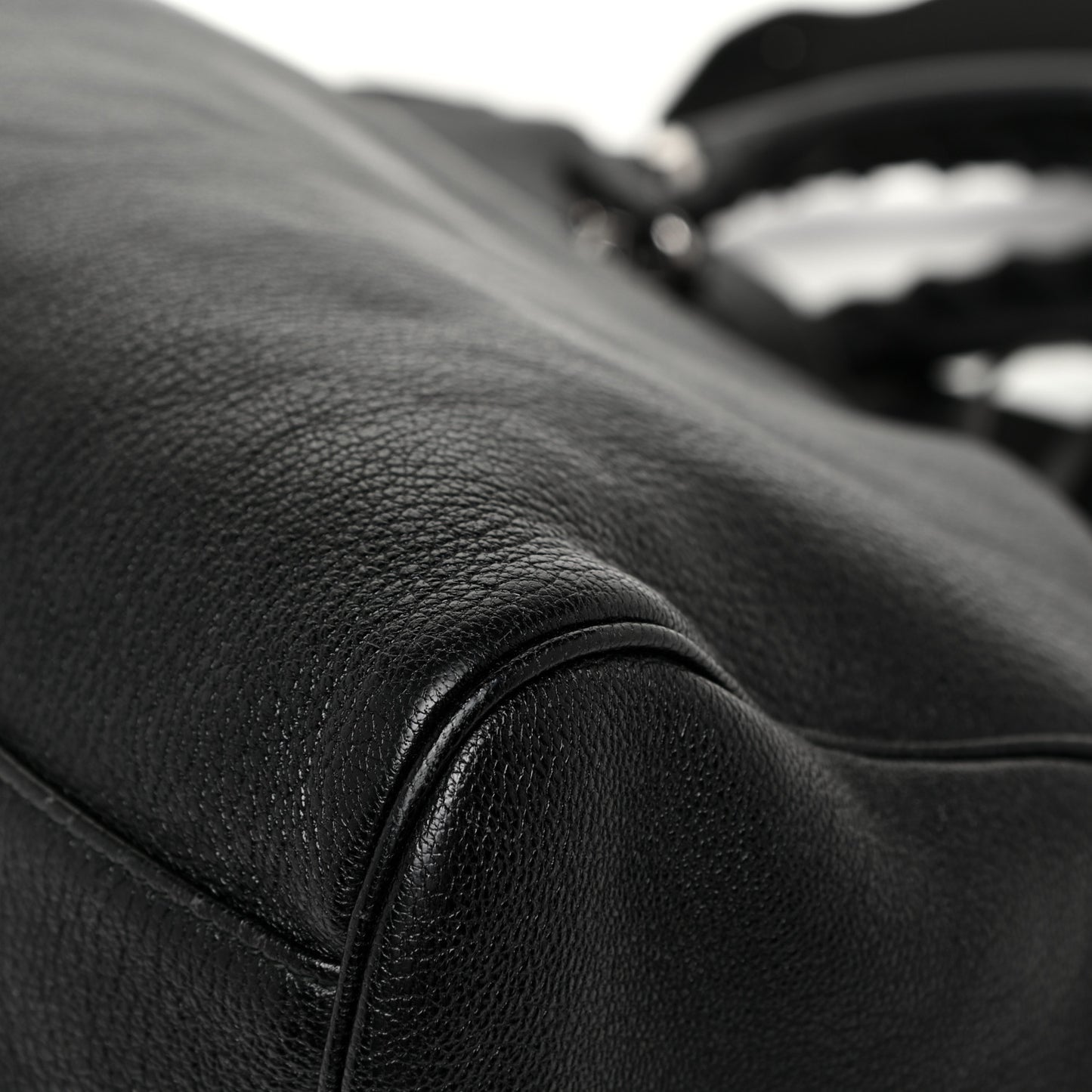 Chevre Silver Metallic Edge Hardware Velo Black