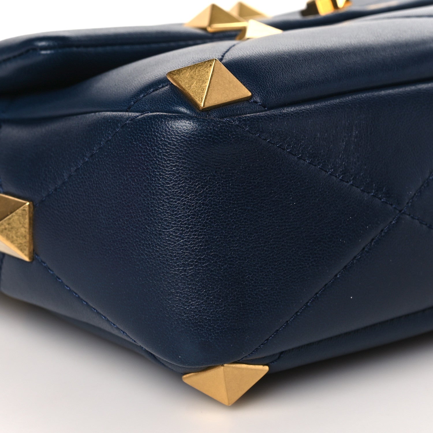 Valentino Garavani Nappa Large Roman Stud Shoulder Bag Marine 7 of 8