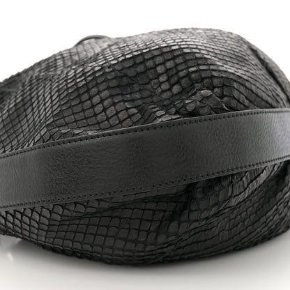 Gucci Snakeskin Medium Interlocking Icon Shoulder Bag Black 9 of 13