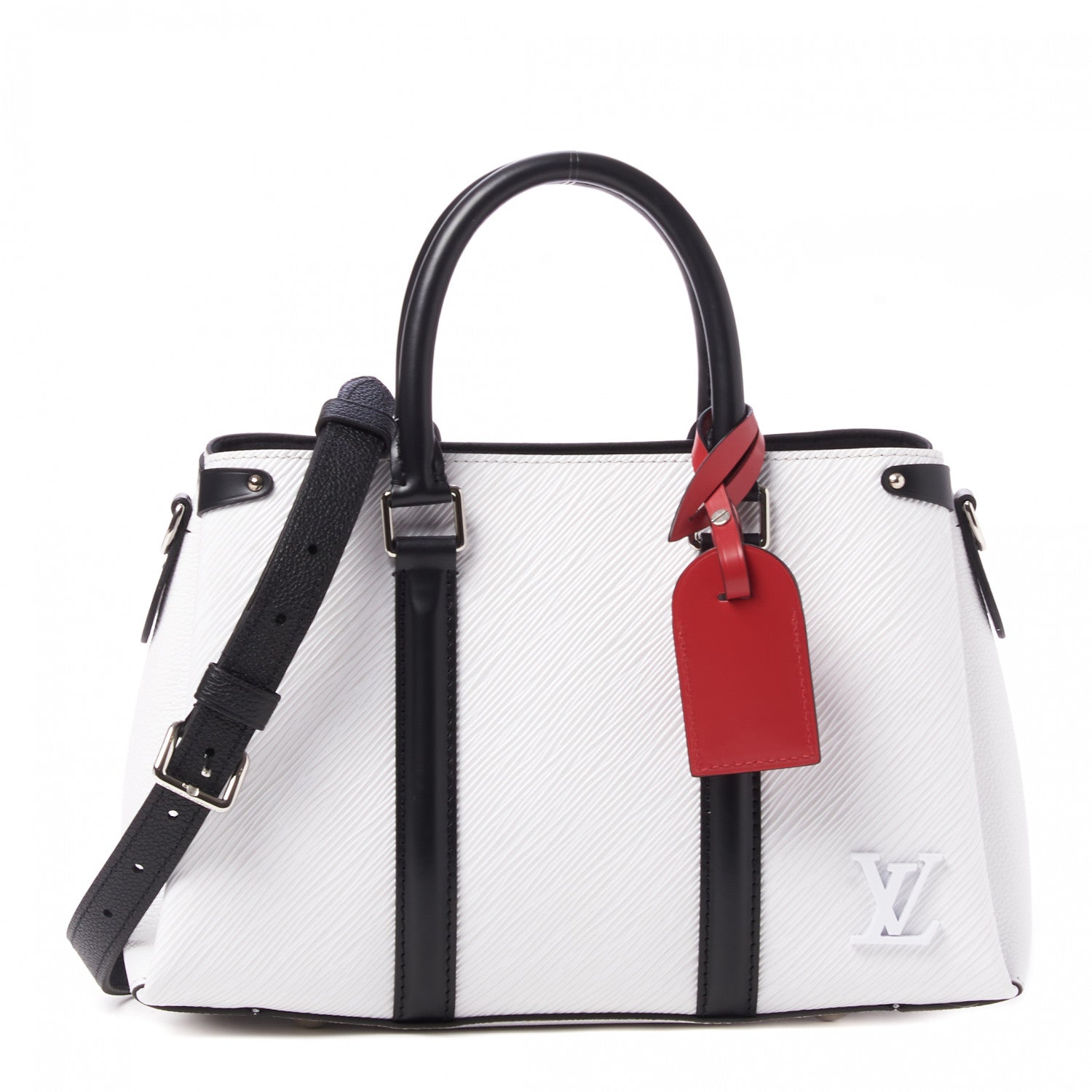 Louis Vuitton Epi Soufflot BB Optic White Black Scarlet 1 of 9