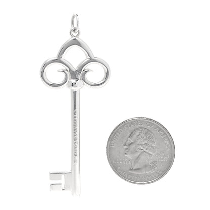 Tiffany Sterling Silver Fleur De Lis Key Pendant 2 of 5