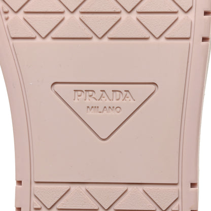 Prada Vitello Sport Spazzolato Rois Triangle Logo Womens Downtown Low Top Sneakers 37 White Alabastro 8 of 8