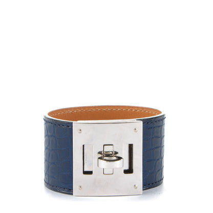 Hermes Matte Alligator Kelly Dog Cuff Bleu De Malte 1 of 7