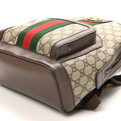 Gucci GG Supreme Monogram Calfskin Web Small Ophidia Day Backpack Beige Ebony New Acero 9 of 10