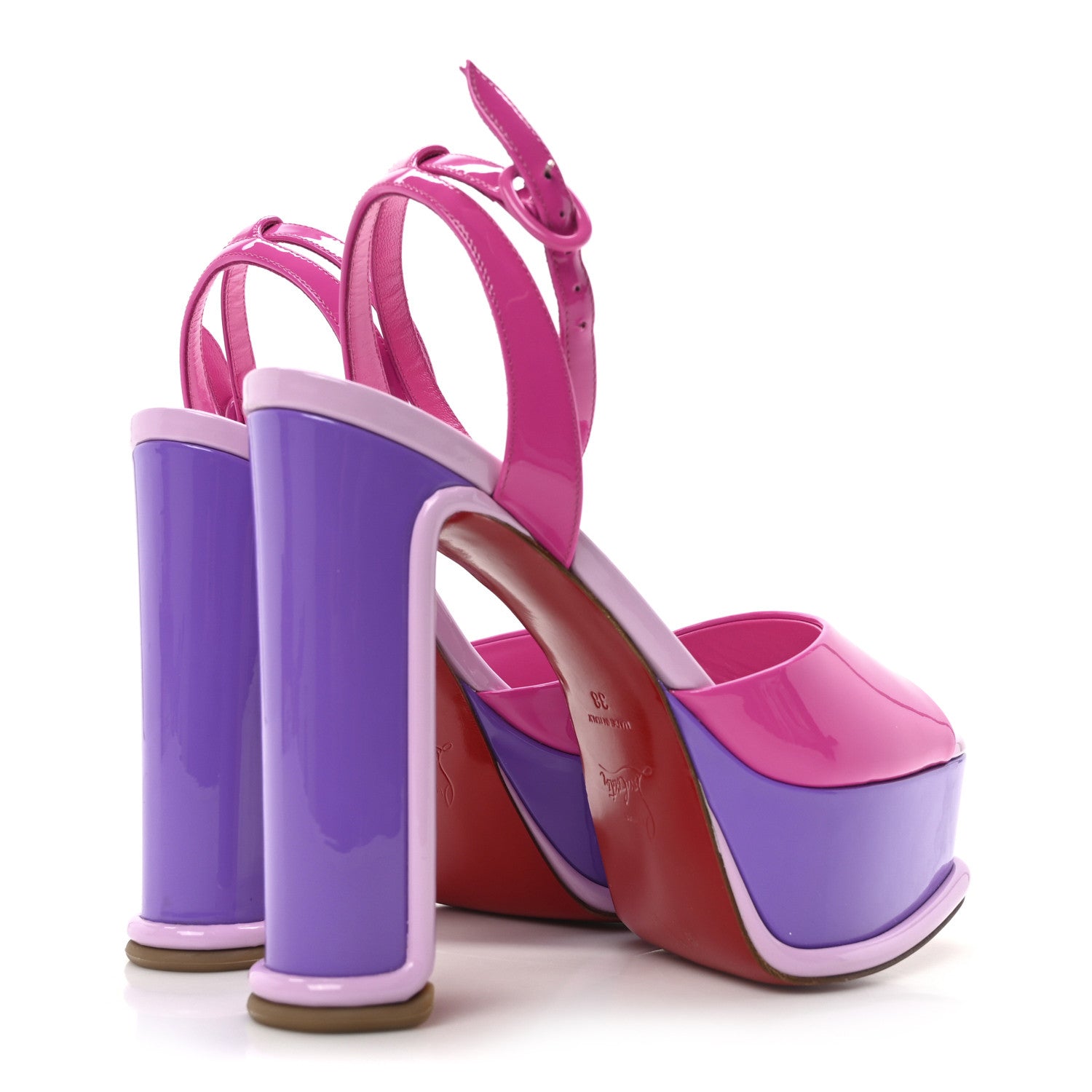 Christian Louboutin Patent Amali Alta 130 Platform Sandals 38 Version Multicolor 5 of 9