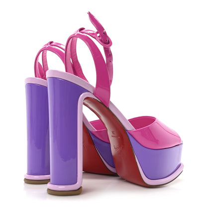 Christian Louboutin Patent Amali Alta 130 Platform Sandals 38 Version Multicolor 5 of 9