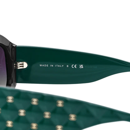 Chanel Acetate Quilted CC Sunglasses 5486-A Blue Green 6 of 7