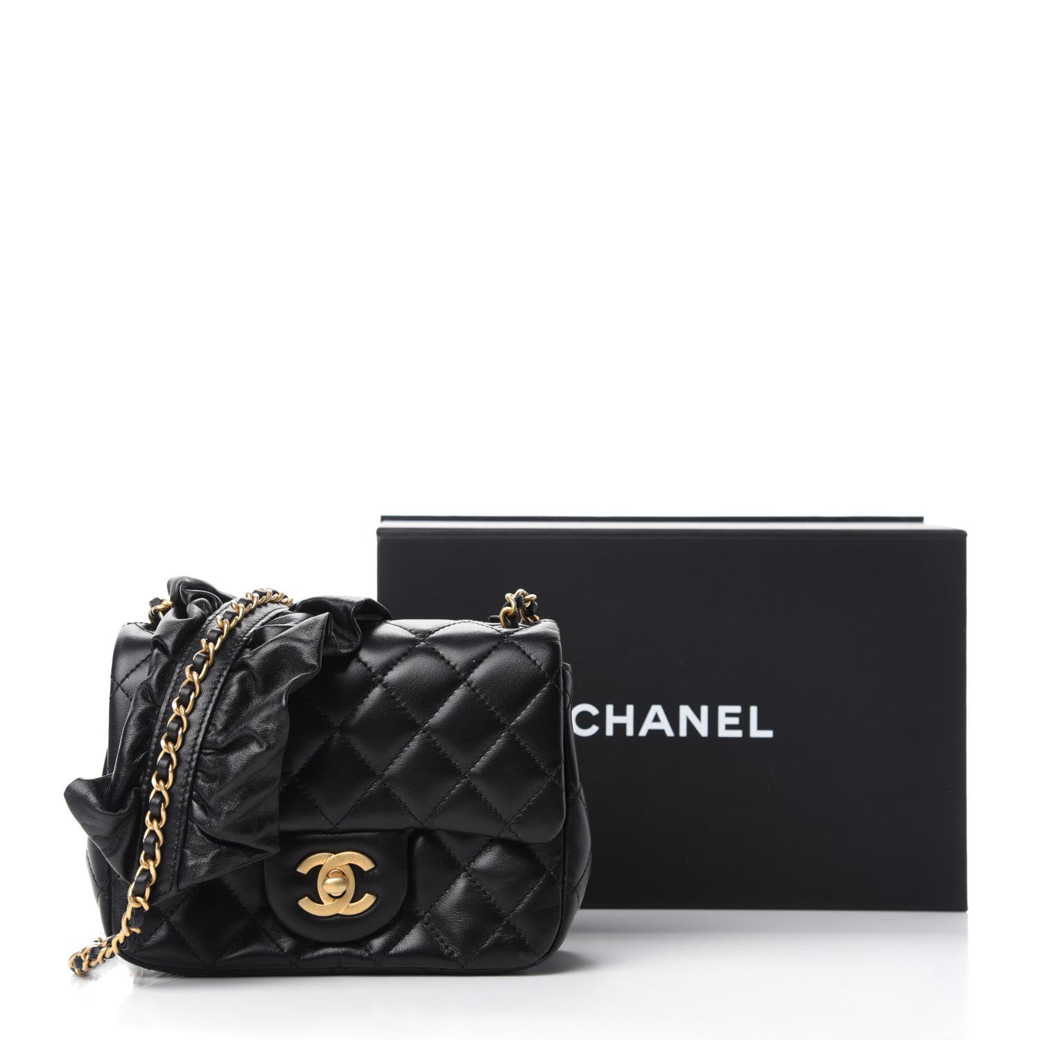 Chanel Lambskin Quilted Mini Romance Square Flap Black 11 of 11