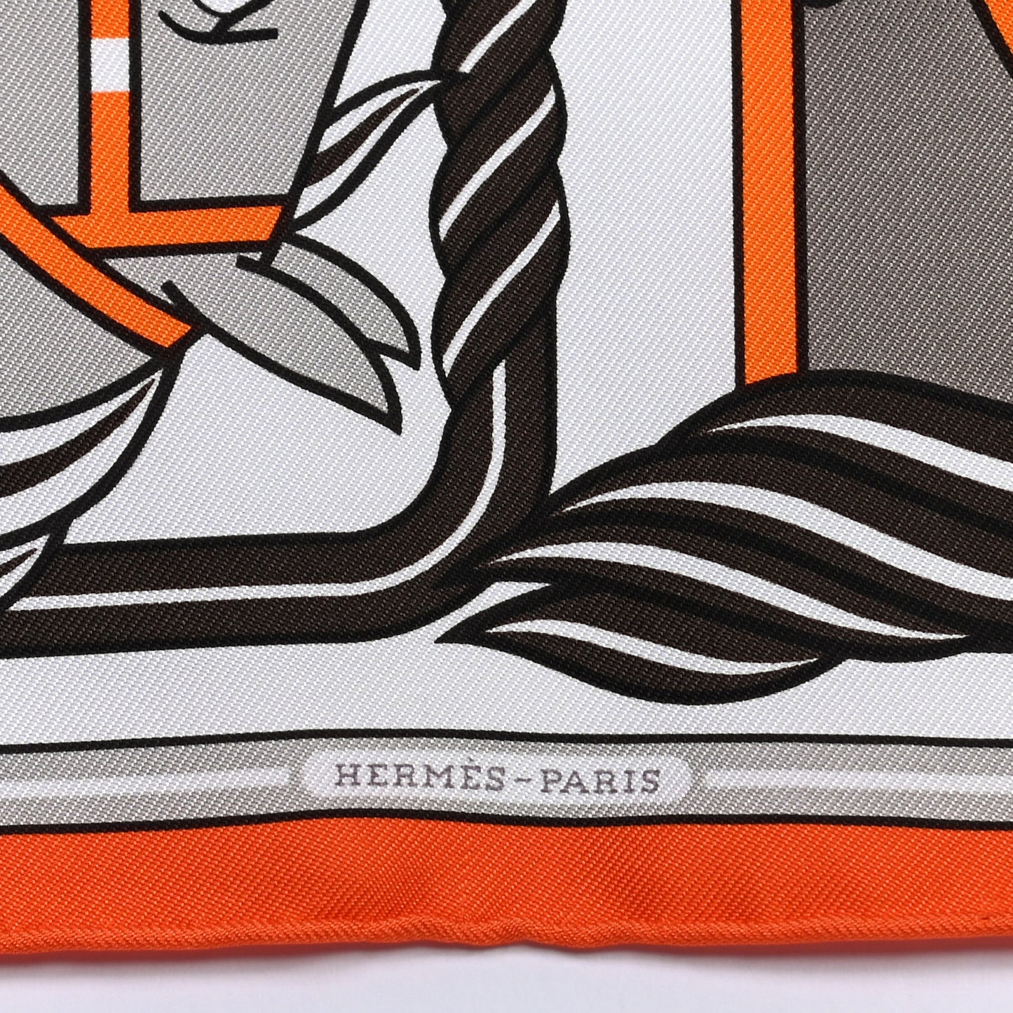 Silk Quadrige II Nano Scarf 20 Orange Etoupe White