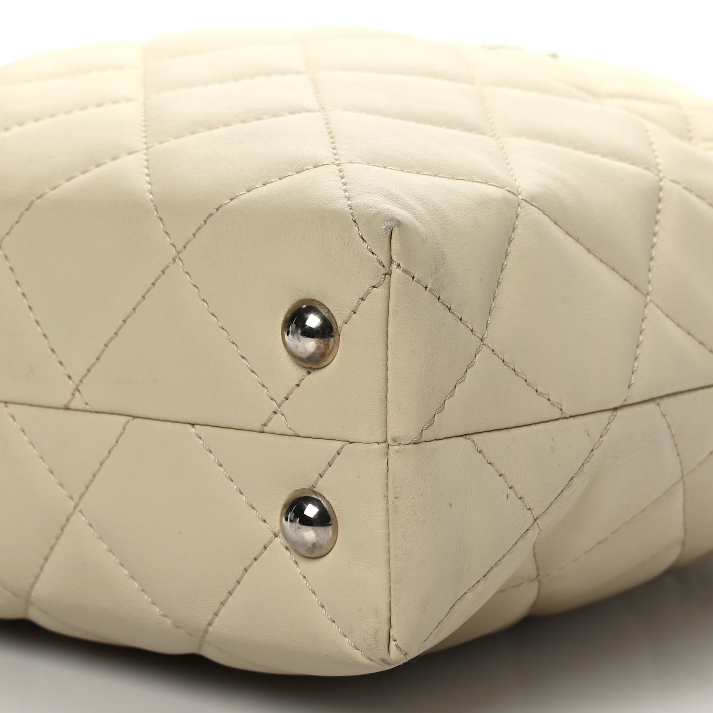 Calfskin Quilted In the Business North South Tote Ivory