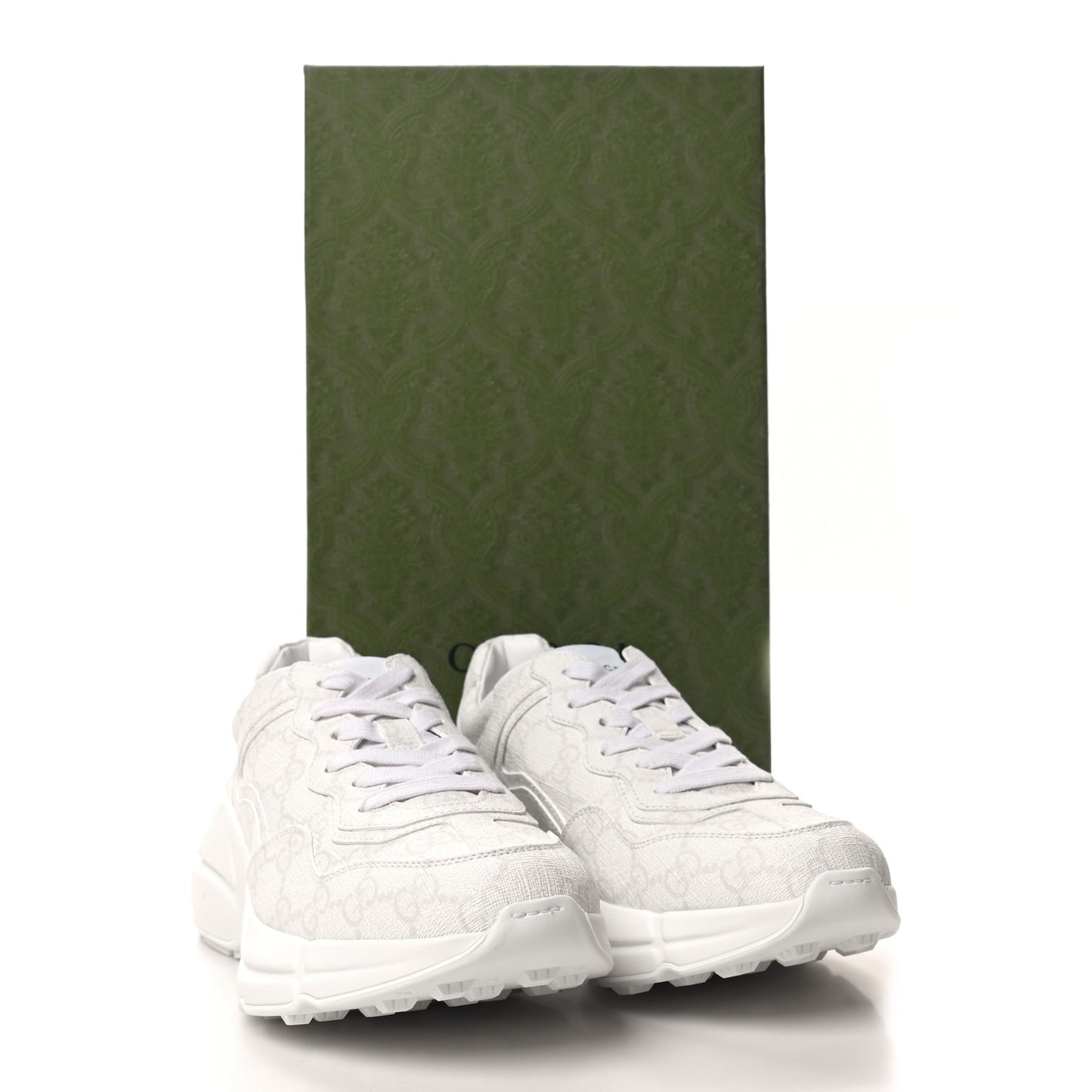 GG Supreme Monogram Womens Rhyton Sneakers 36.5 White