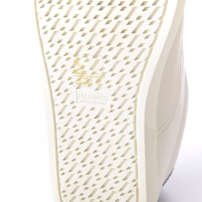 Hermes Calfskin Quicker Sneakers 41 White Black 9 of 10