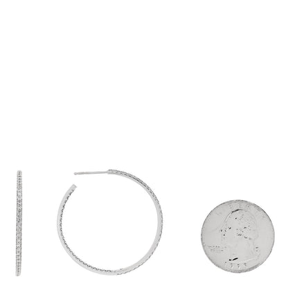 Roberto Coin 18K White Gold Diamond Extra Large Inside Outside Hoop Earrings 2 of 5