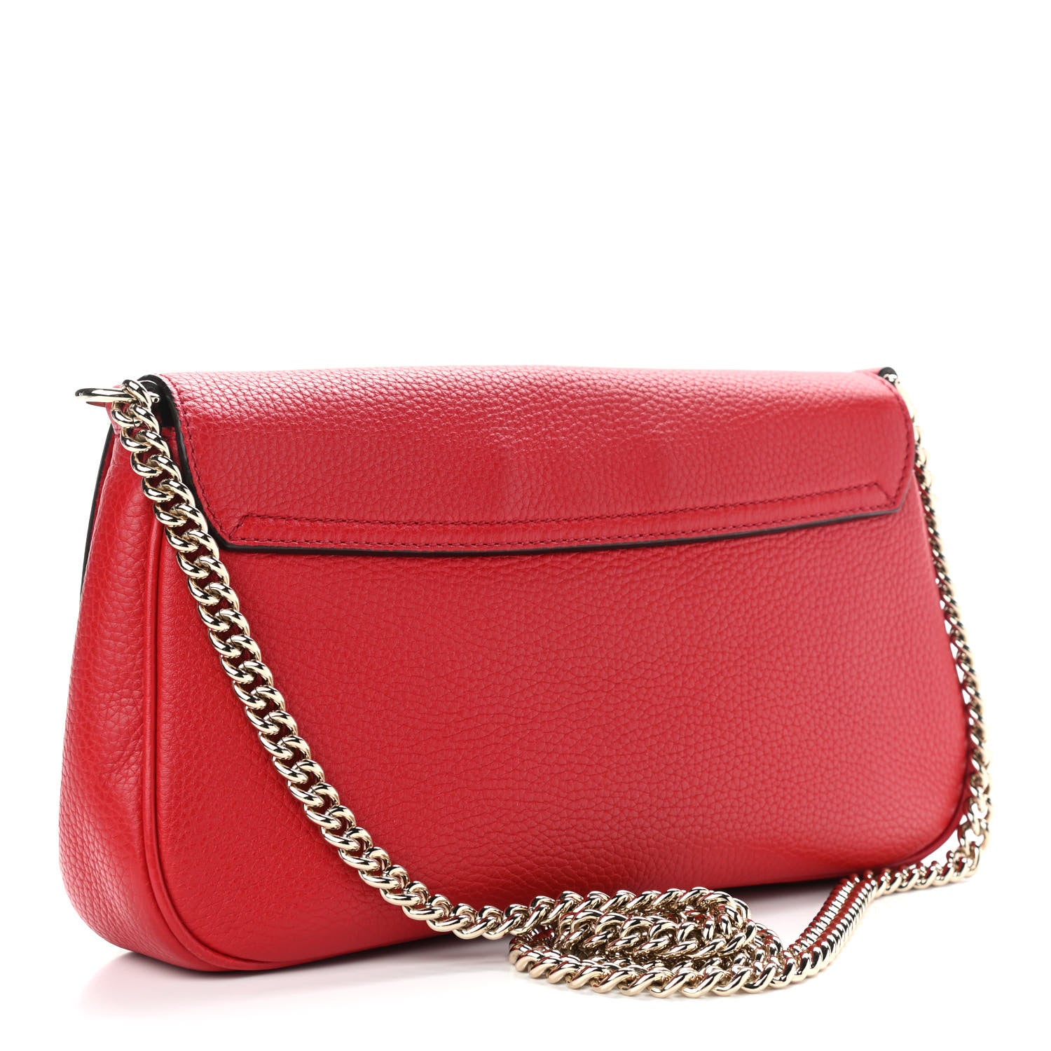 Gucci Pebbled Calfskin Medium Soho Flap Crossbody Vibrant Red 3 of 10