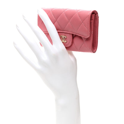 Chanel Caviar Quilted Flap Card Holder Wallet Pink 2 of 8