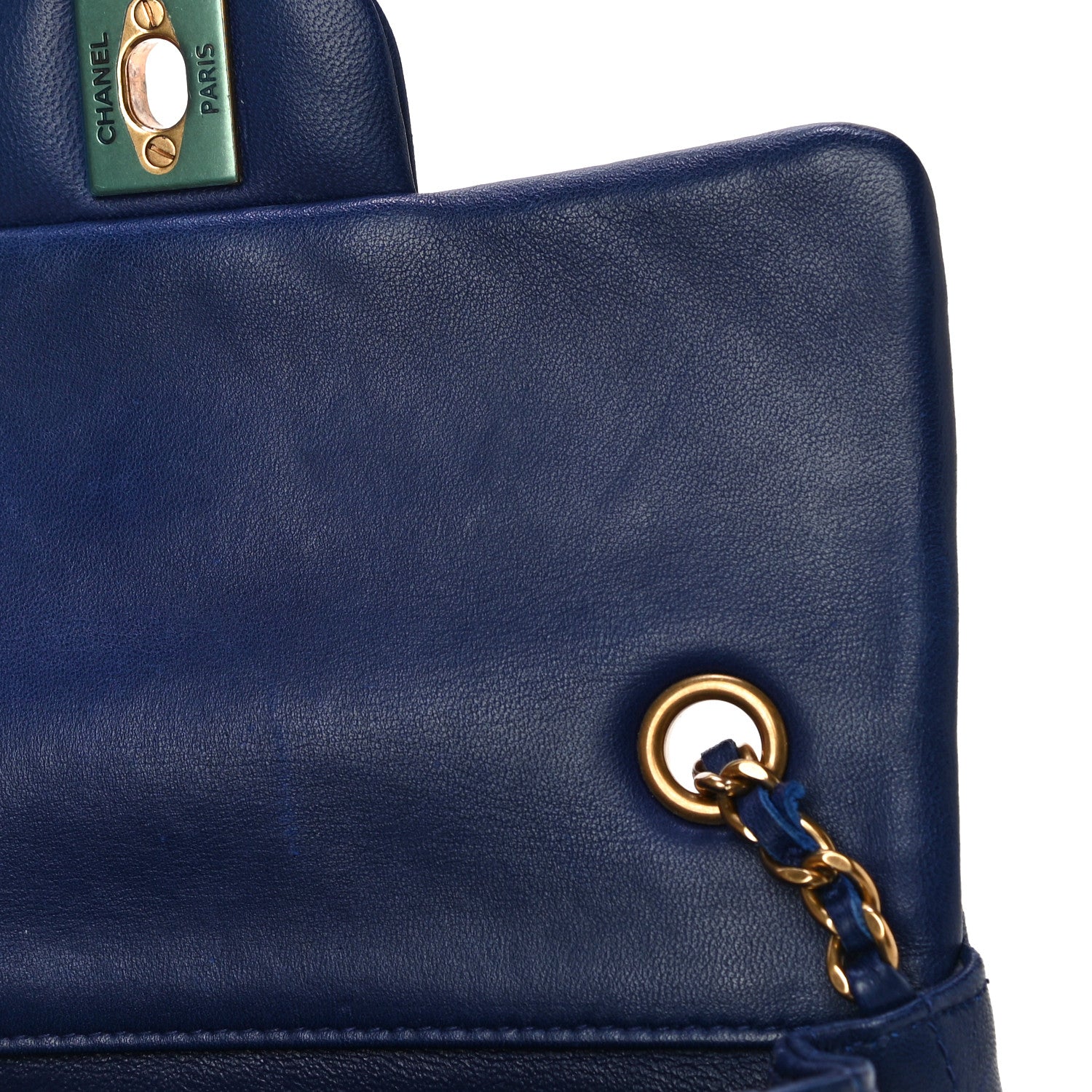 Chanel Lambskin Chevron Quilted Extra Mini Rectangular Flap Blue 12 of 14