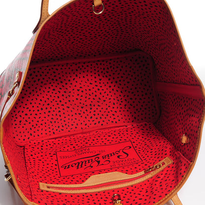 Louis Vuitton Monogram Kusama Waves Neverfull MM Red 5 of 7