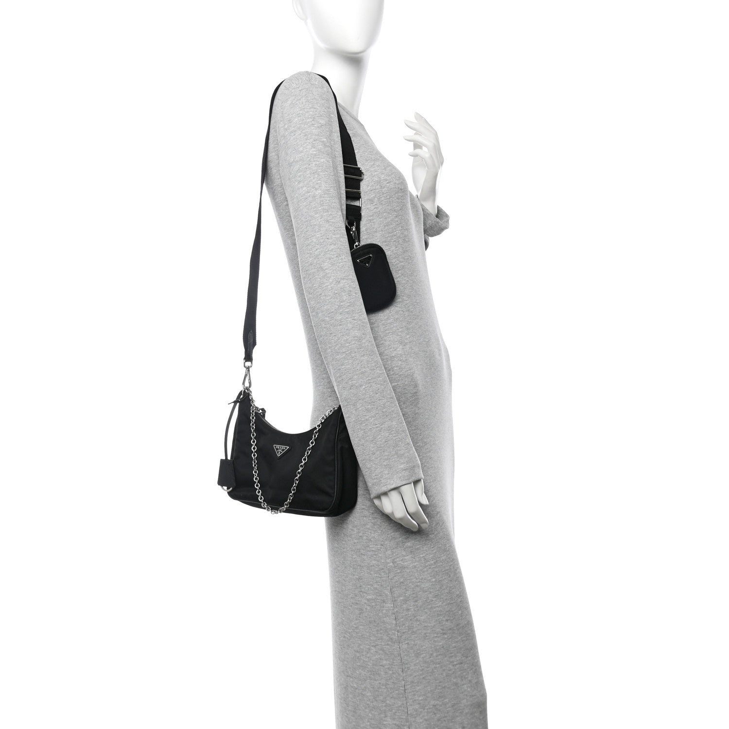 Prada Nylon Re-Edition 2005 Shoulder Bag Black 2 of 9