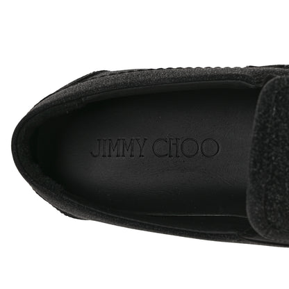 Jimmy Choo Fine Glitter Suede Mens Grove Sneakers 42 Black 7 of 8