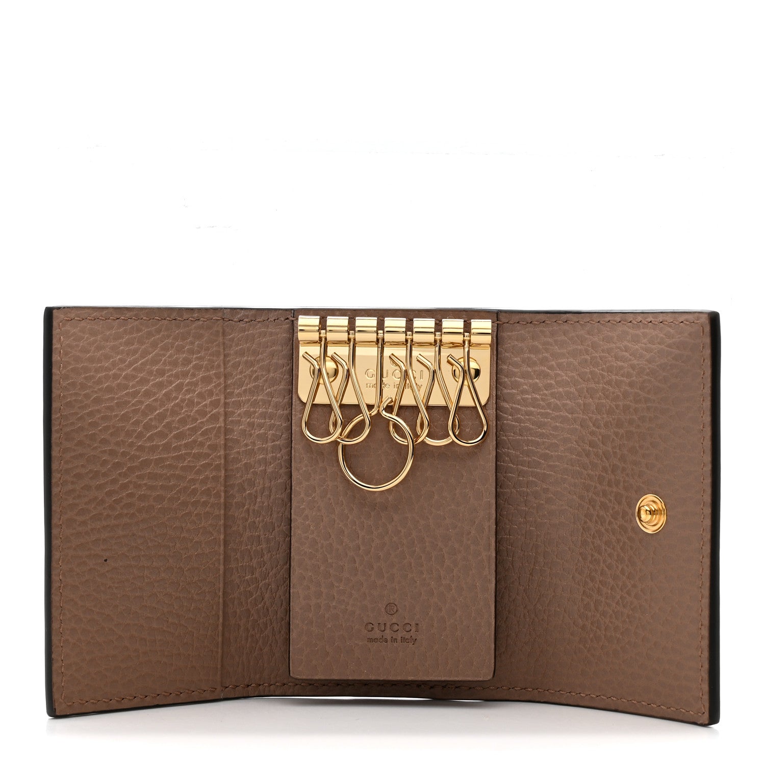 Gucci Dollar Calfskin GG Supreme Monogram GG Marmont 6 Key Holder Case Porcelain Rose Beige Ebony 5 of 8