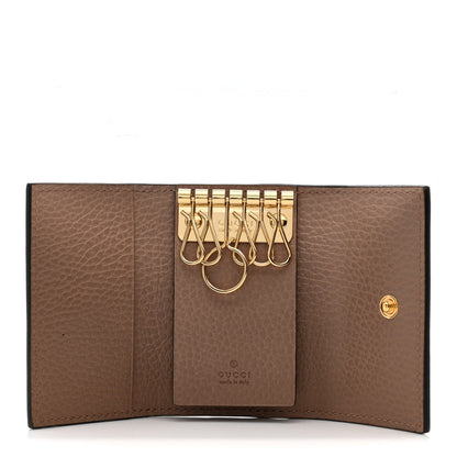 Gucci Dollar Calfskin GG Supreme Monogram GG Marmont 6 Key Holder Case Porcelain Rose Beige Ebony 5 of 8