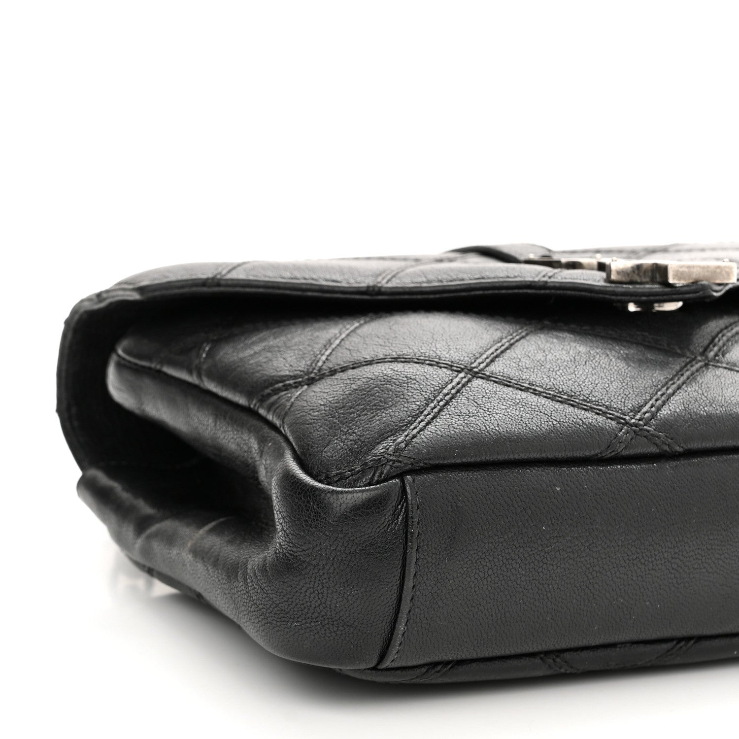 Saint Laurent Calfskin Matelasse Diamond Quilted Monogram Medium College Bag Black 11 of 19