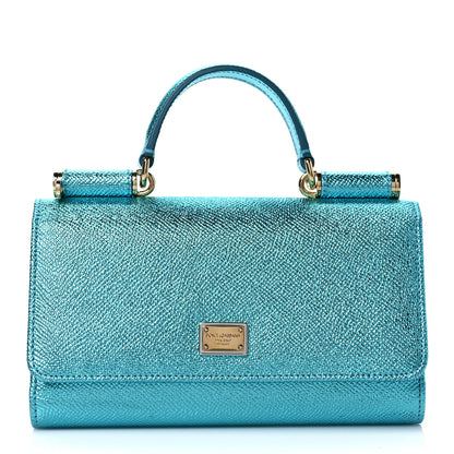 Dolce & Gabbana Metallic Dauphine Mini Von Bag Celeste 1 of 7
