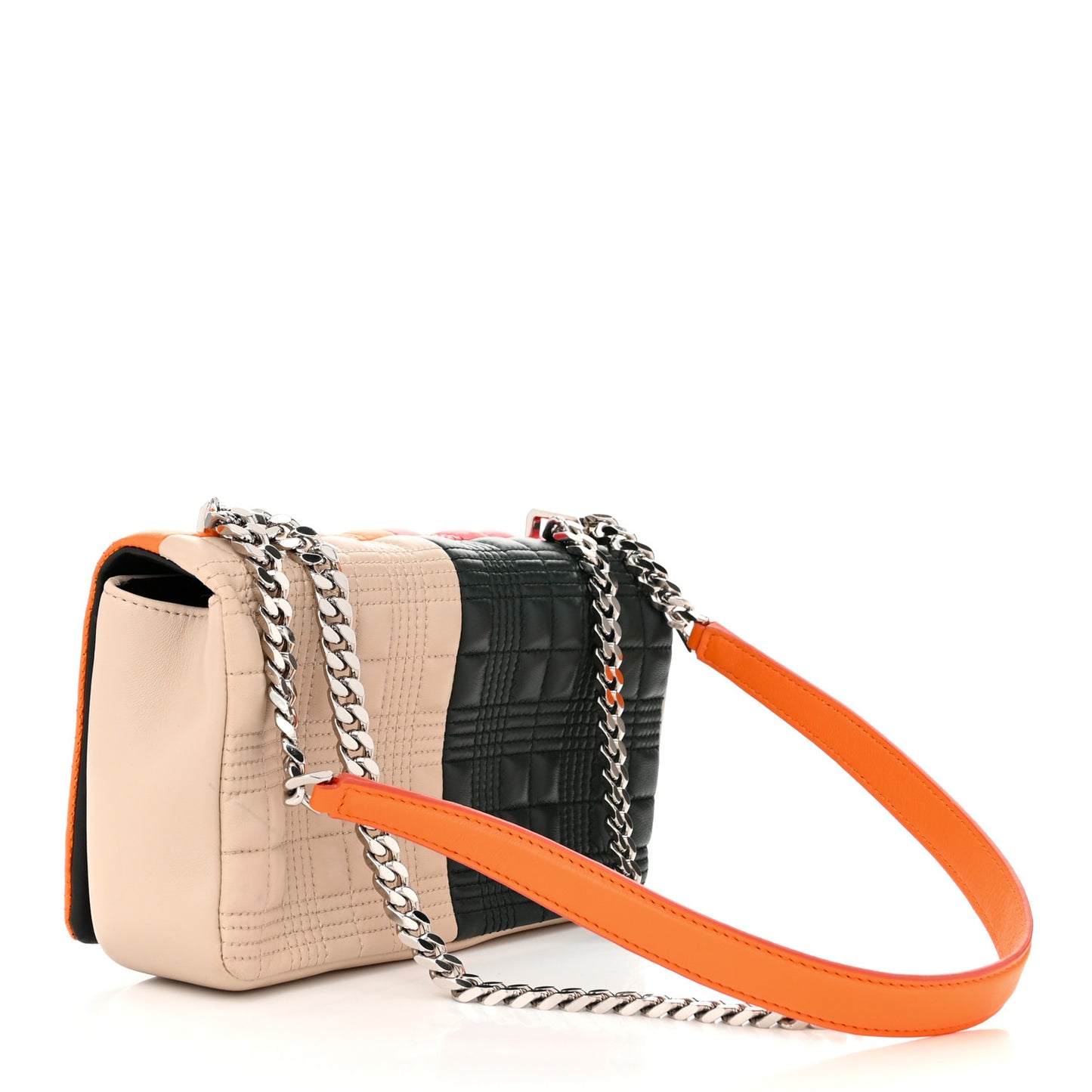 Lambskin Quilted Small Lola Bag Bright Red Orange