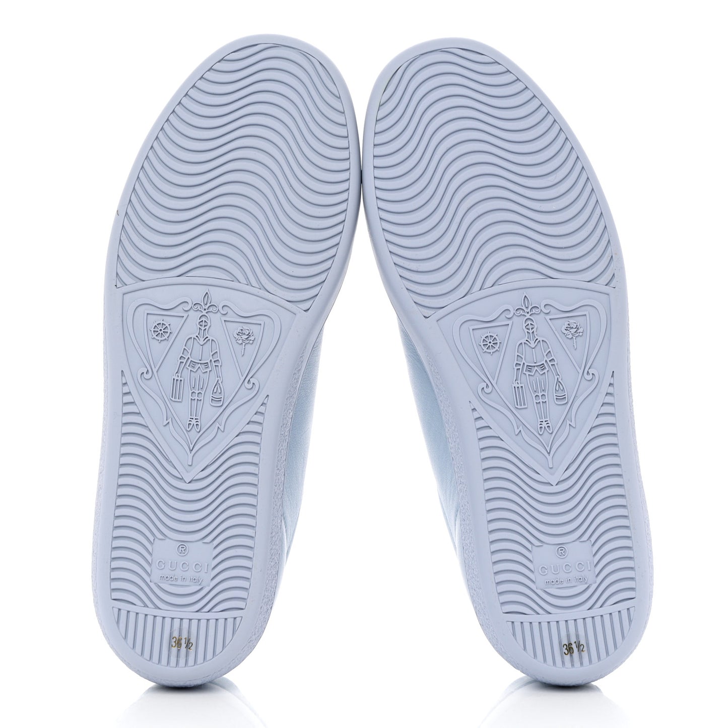 Calfskin Interlocking G Perforated Womens Ace Sneakers 36.5 Porcelain Light Blue Zaffiro