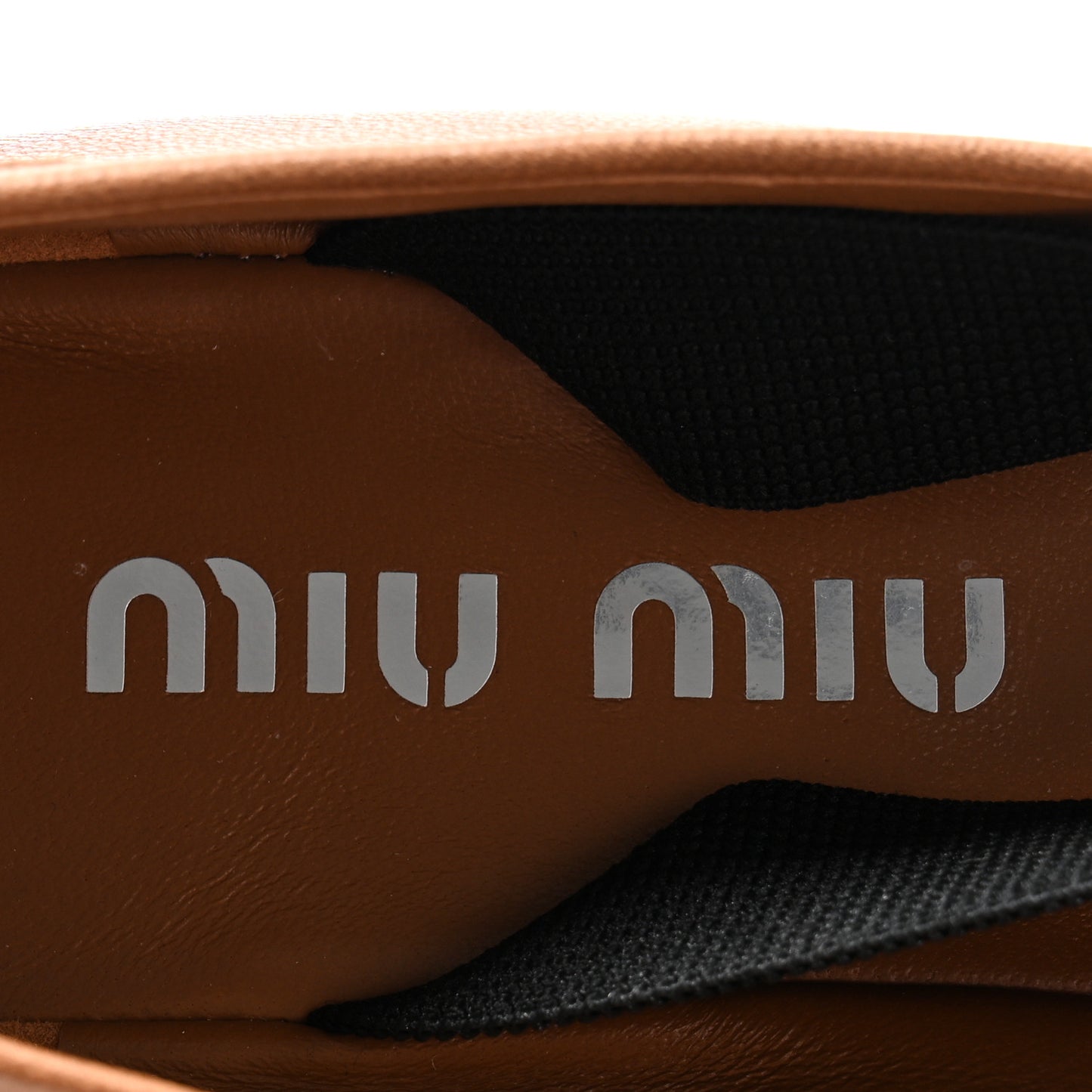 Calfskin Ballerina Flats 37 Caramel