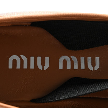 Miu Miu Calfskin Ballerina Flats 37 Caramel 8 of 8
