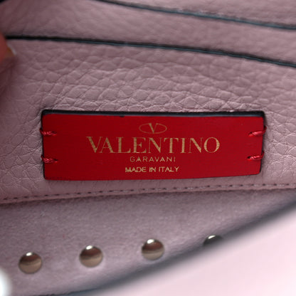 Valentino Garavani Grainy Calfskin Small Rockstud Top Handle Bag Rose Quartz 7 of 10