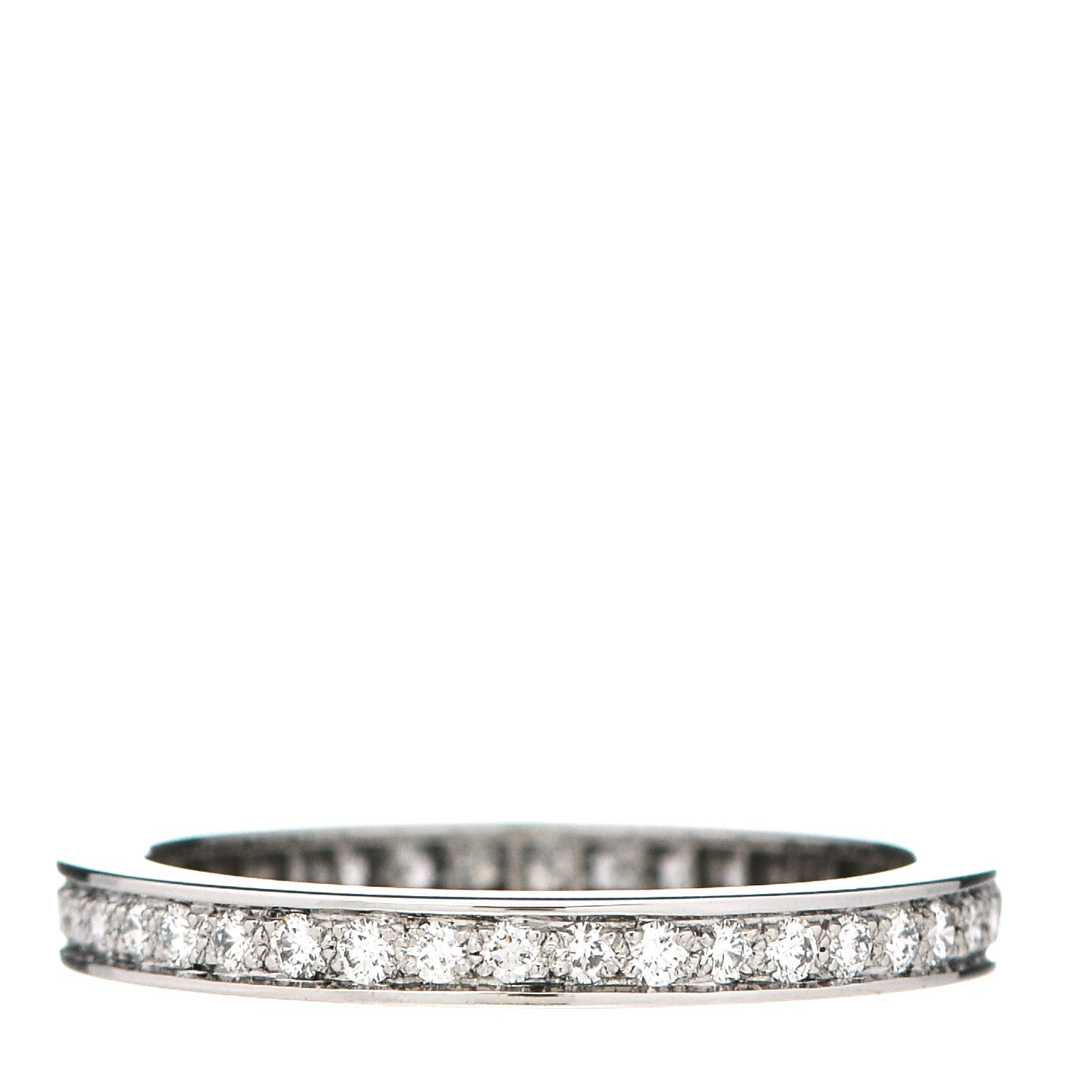 Van Cleef & Arpels Platinum Diamond 2.1mm Romance Wedding Band Ring 50 5.25 3 of 5