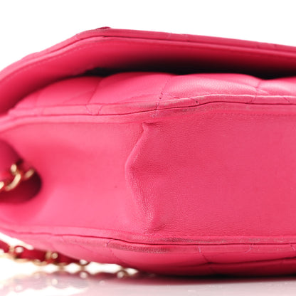 Chanel Lambskin Quilted Wallet On Chain WOC Fuchsia 10 of 17