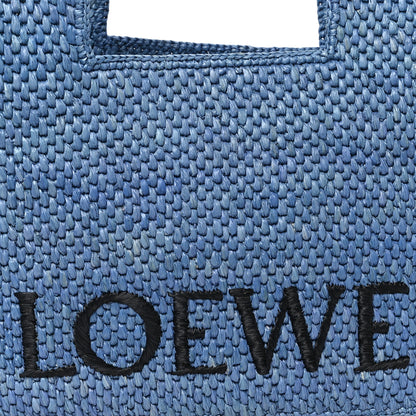 Loewe X PAULA'S IBIZA Raffia Small Font Tote Light Blue 6 of 8