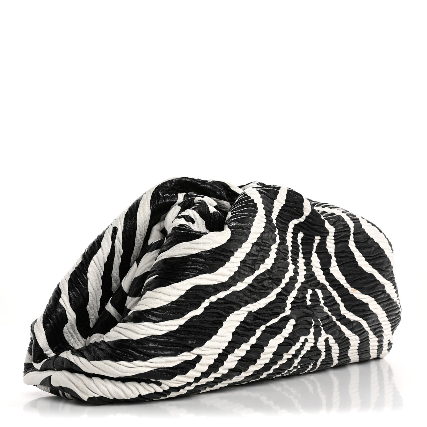 Nappa Zebra Print The Pouch Oversized Clutch White Black