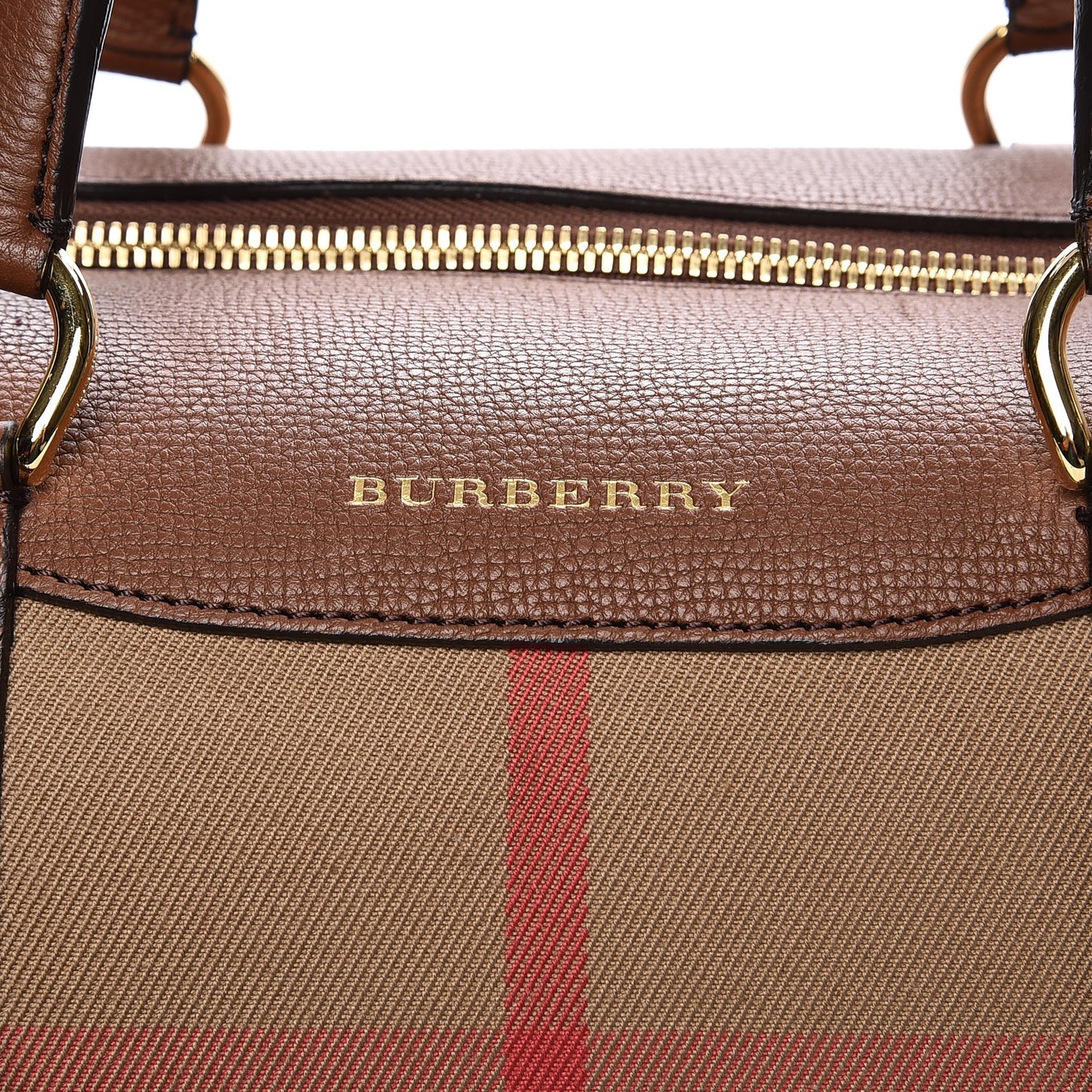House Check Derby Calfskin Medium Alchester Bowling Bag Tan