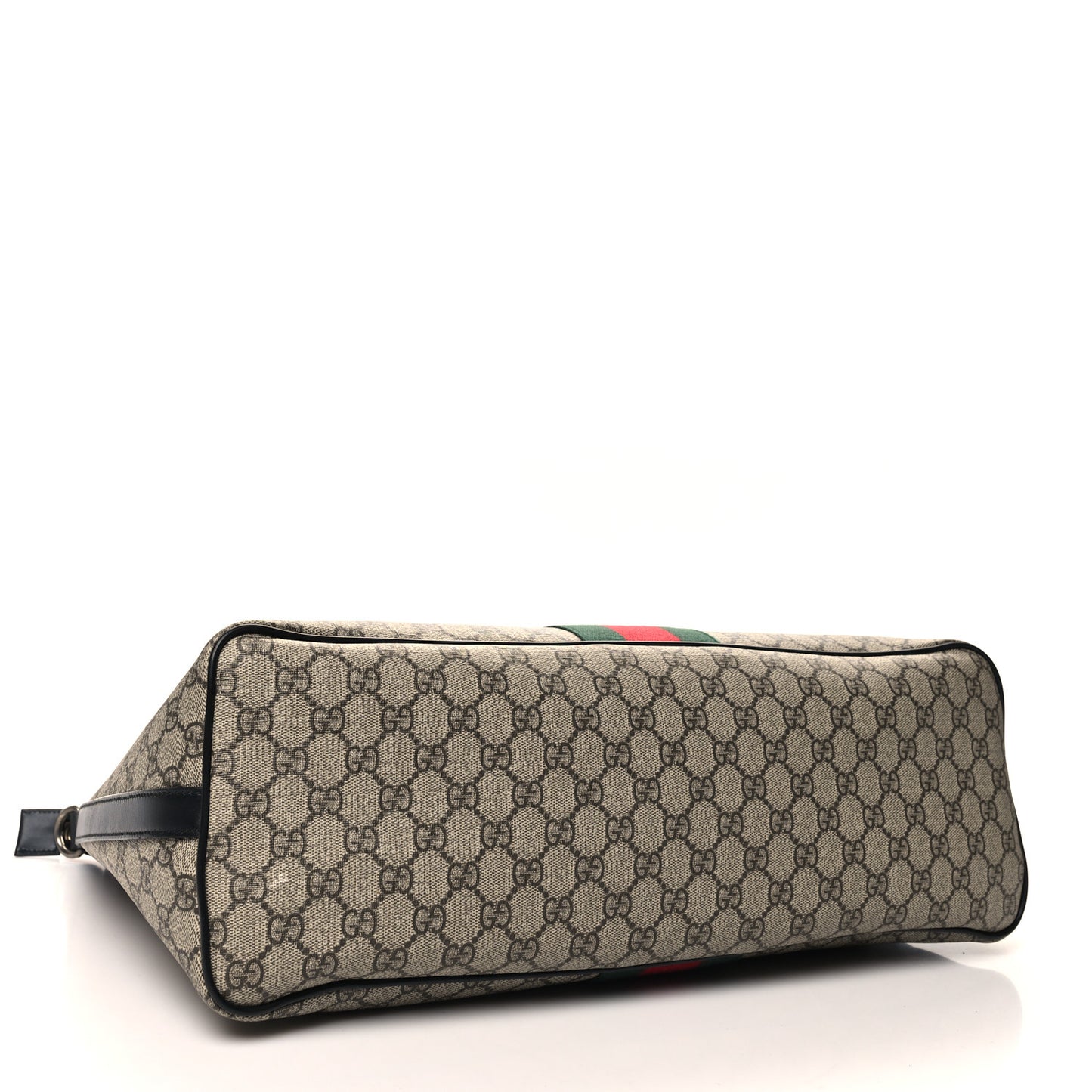 GG Supreme Monogram Web Medium Zippered Tote Beige Black
