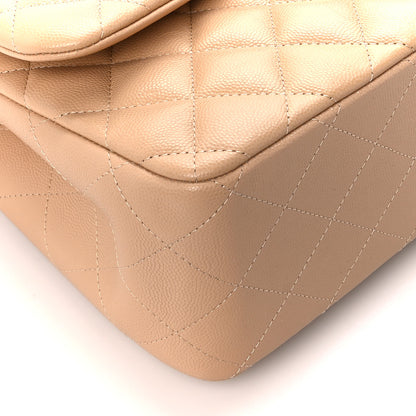 Chanel Caviar Quilted Jumbo Double Flap Beige Clair 10 of 11